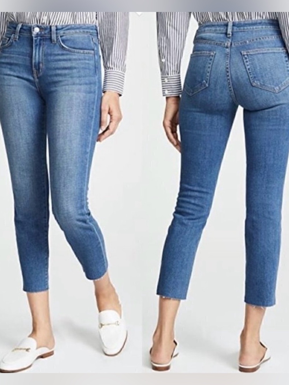L'agence EL Matador Jeans Medium Wash Raw Hem Size 27